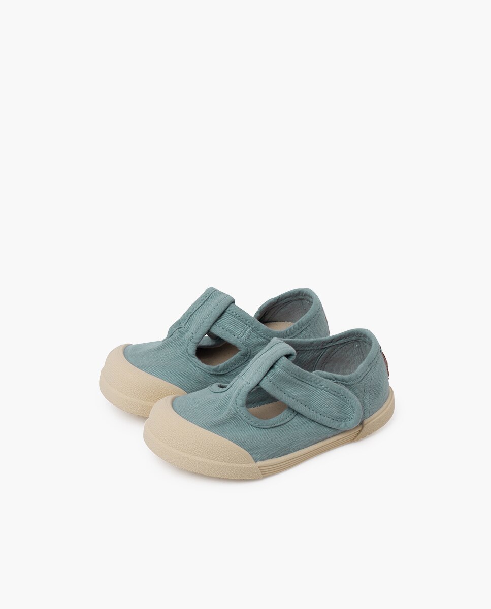Pepitos para Bebé Barefoot de Lona Macios Pisamonas Azul-marinho-3