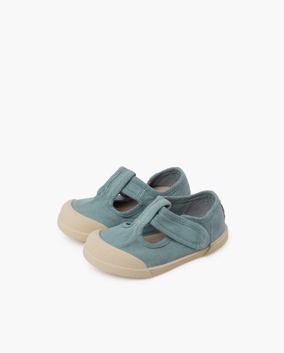 Pepitos para Bebé Barefoot de Lona Macios Azul-marinho-3