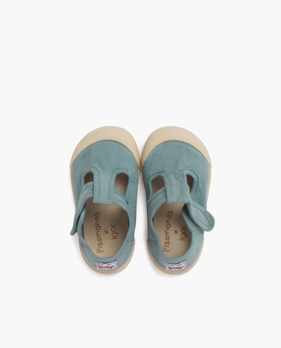 Pepitos para Bebé Barefoot de Lona Macios Azul-marinho-4