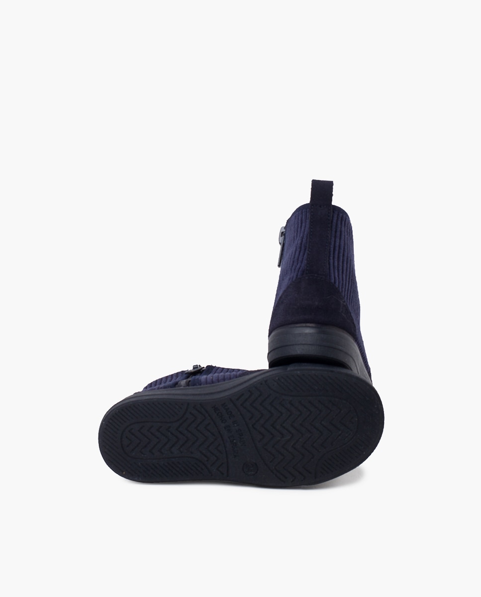 Botas Cano de Bombazina Azul-2