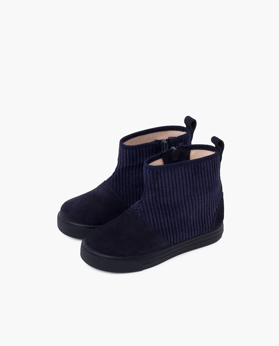 Botas Cano de Bombazina Azul-3