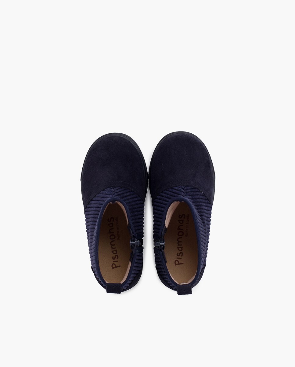 Botas Cano de Bombazina Azul-4