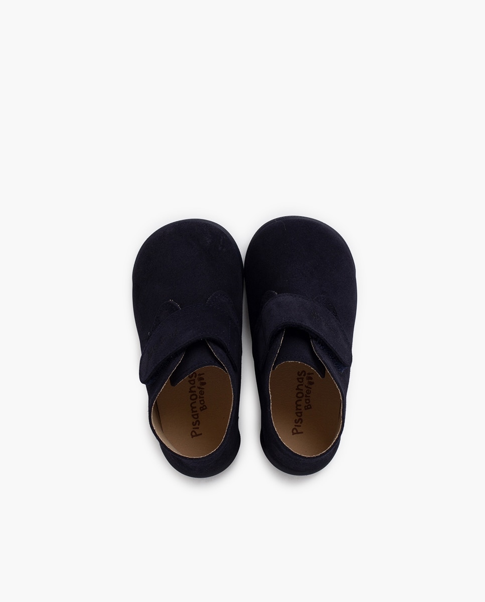 Botas para Bebé Barefoot em Camurça com Velcro Azul-escuro-4