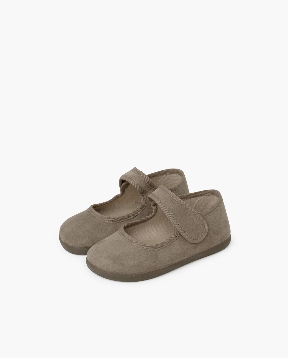 Merceditas Barefoot Serratex com Velcro Bege-3