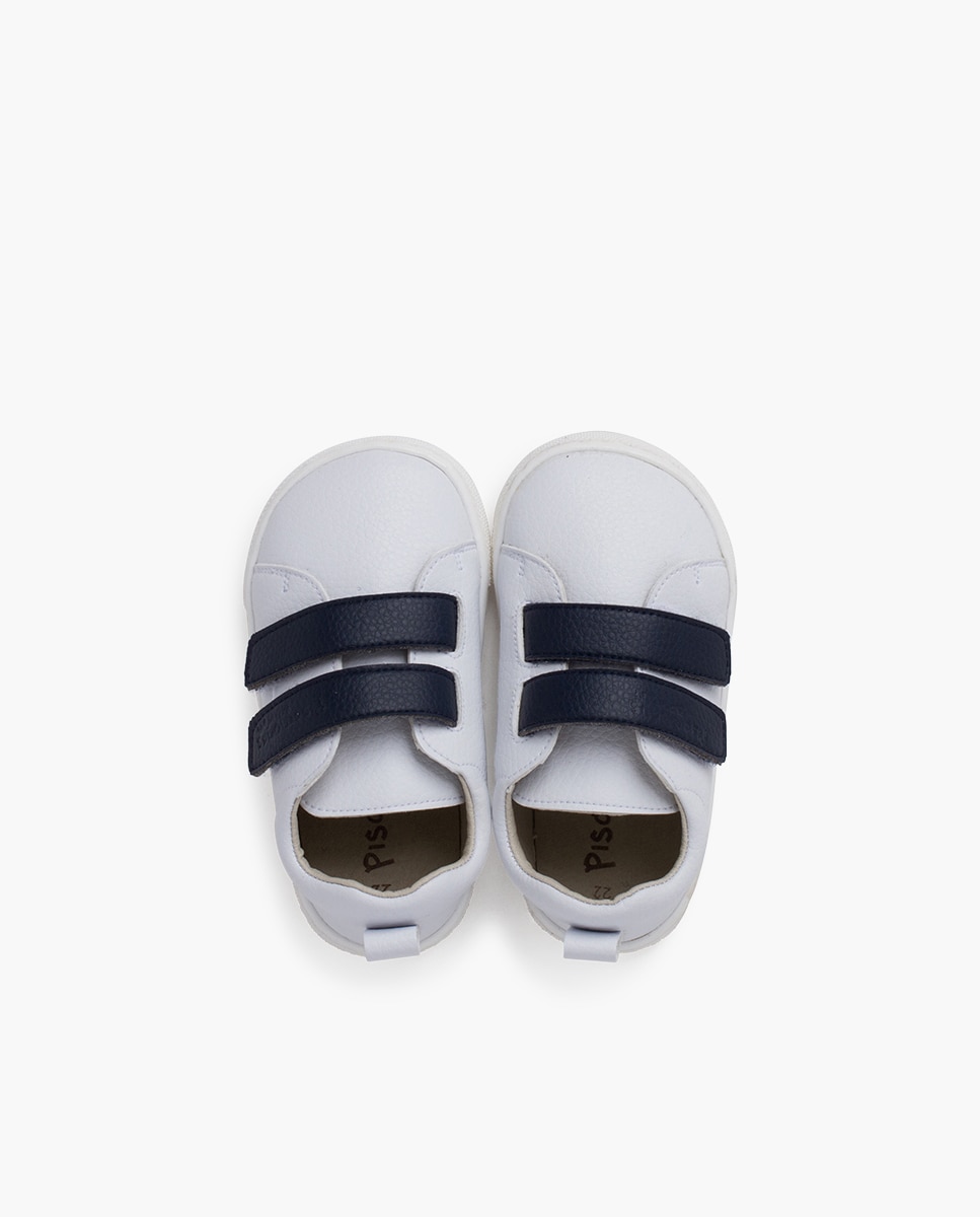 Sapatilhas de Lona Infantil Barefoot com Velcro Intercambiáveis Pisamonas Azul-marinho-4