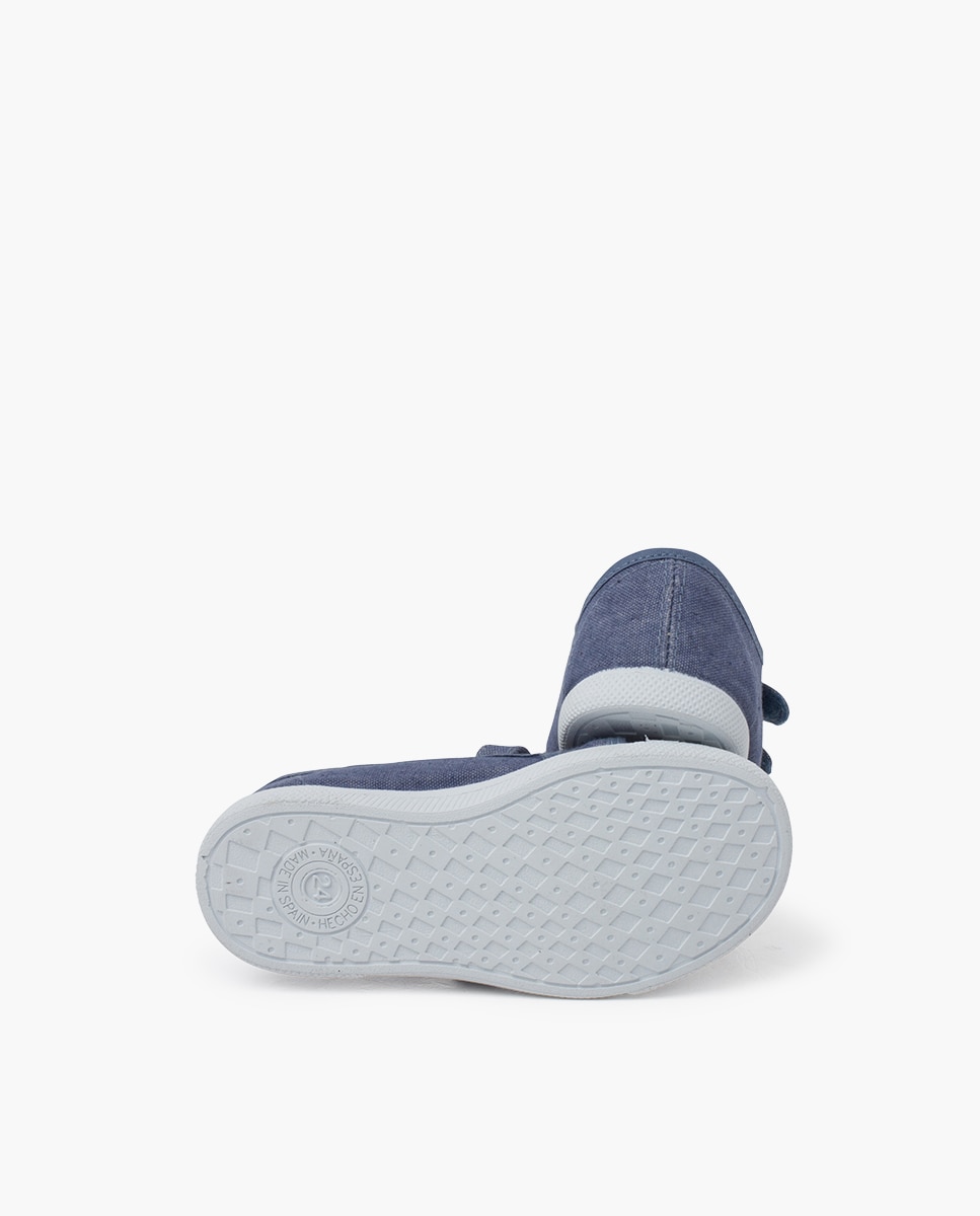 Sapatilhas Flexíveis de Lona Eco com Tira Aderente - Azul Ganga Pisamonas Azul-claro-2