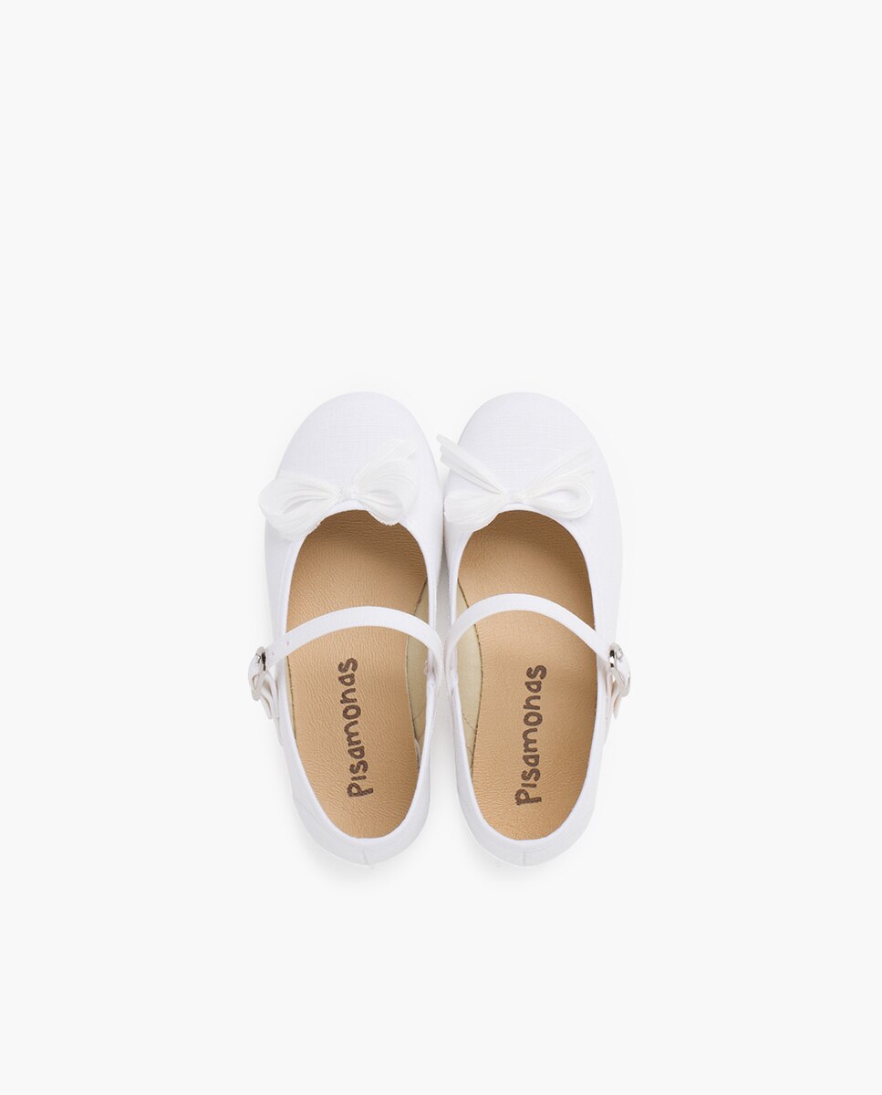 Merceditas com Laço Brilhante Nacarado Pisamonas Branco-4
