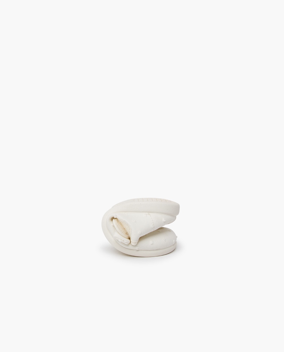 Merceditas de Bebé Plumeti com Velcro e Laço Cru-5