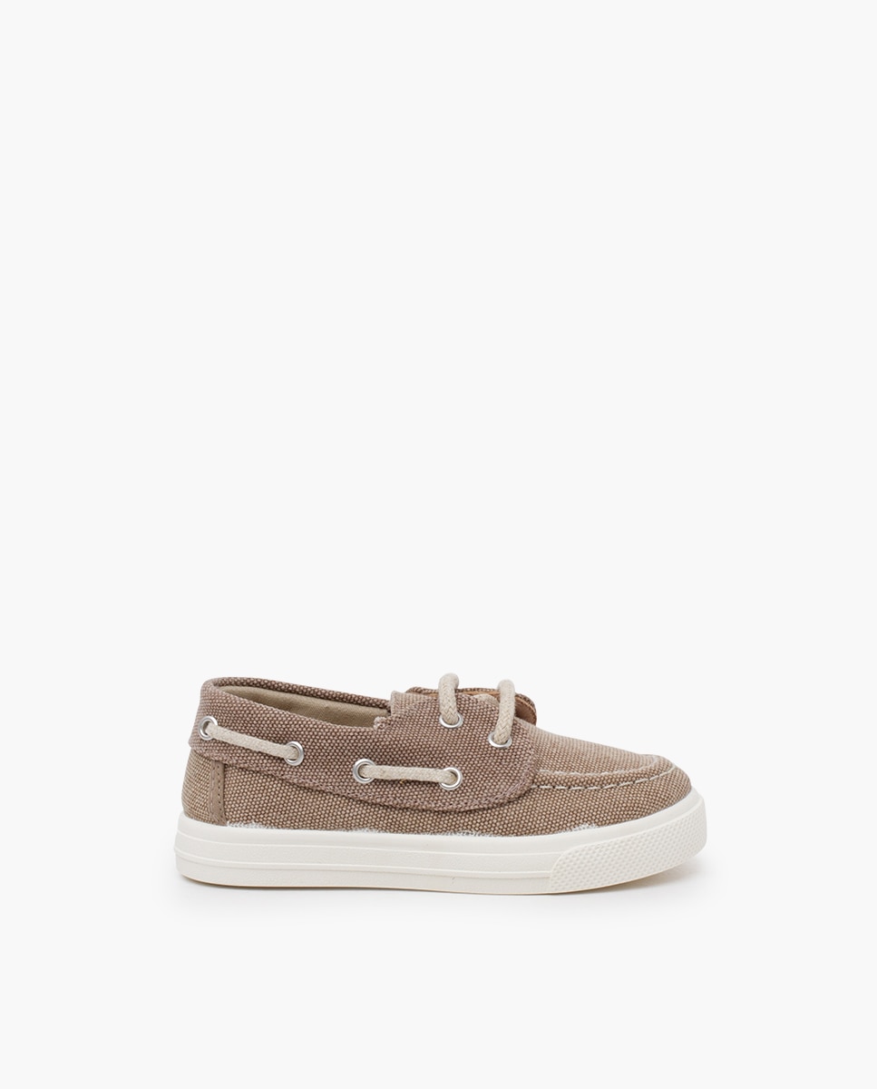 Náuticos Infantil Verão em Lona Orgânica Pisamonas Camel-1