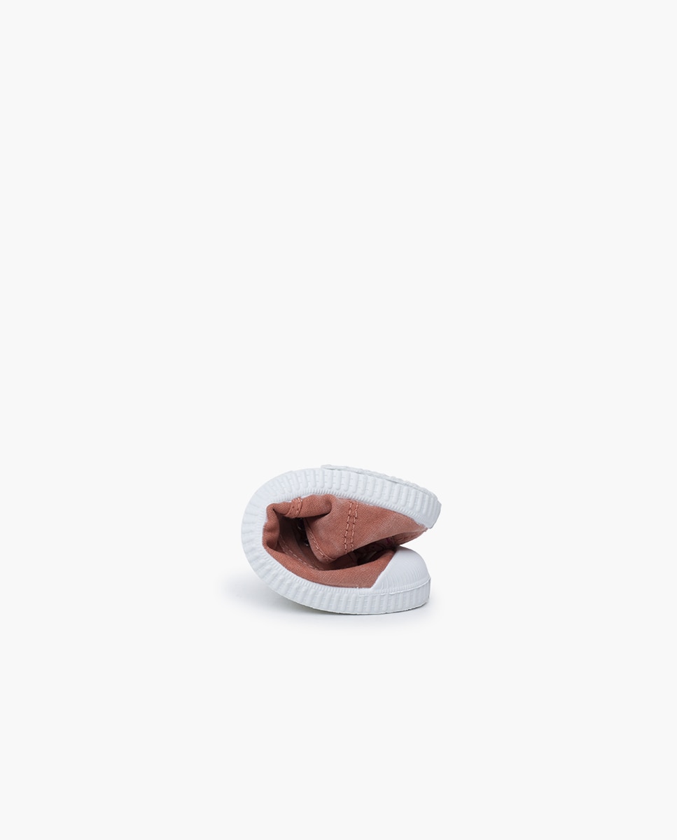 Sapatilhas de Lona Infantil com Atacadores e Efeito Desgastado Camel-5