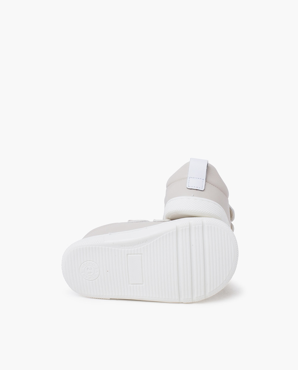 Sapatilhas de Lona Infantil Barefoot com Velcro Duplo Pisamonas Cru-2
