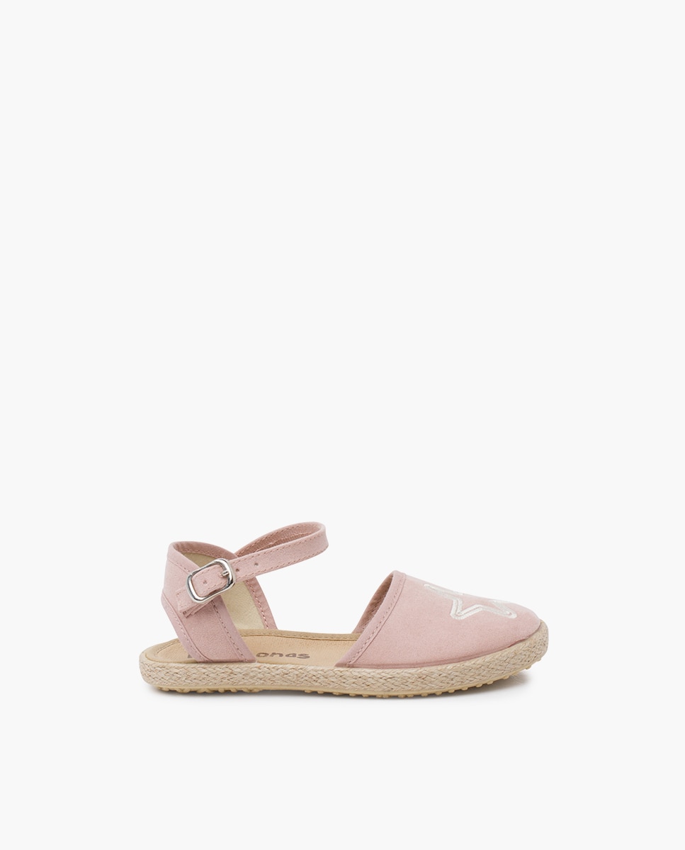 Alpercatas Rasas com Bordado de Estrela Rosa-claro-1