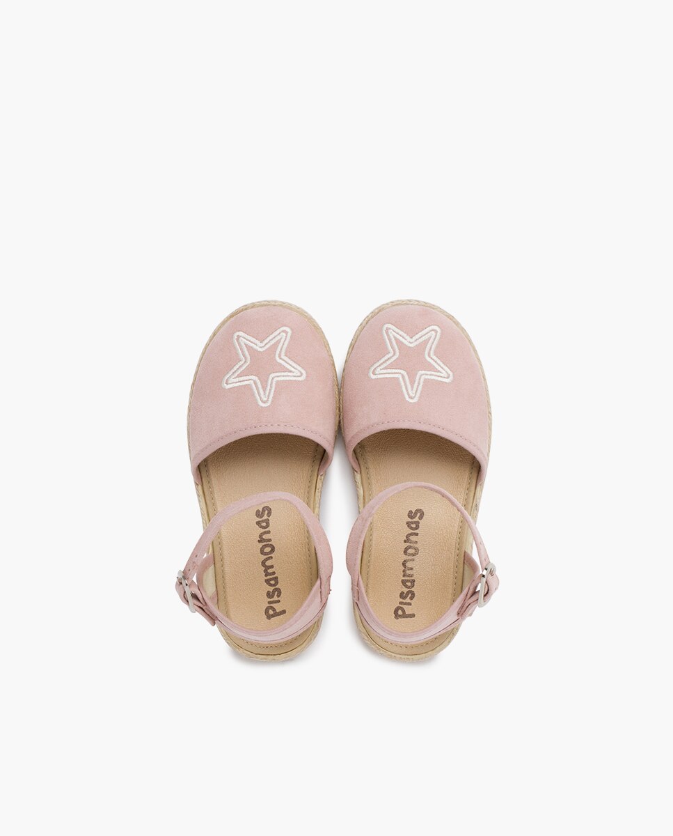 Alpercatas Rasas com Bordado de Estrela Rosa-claro-4