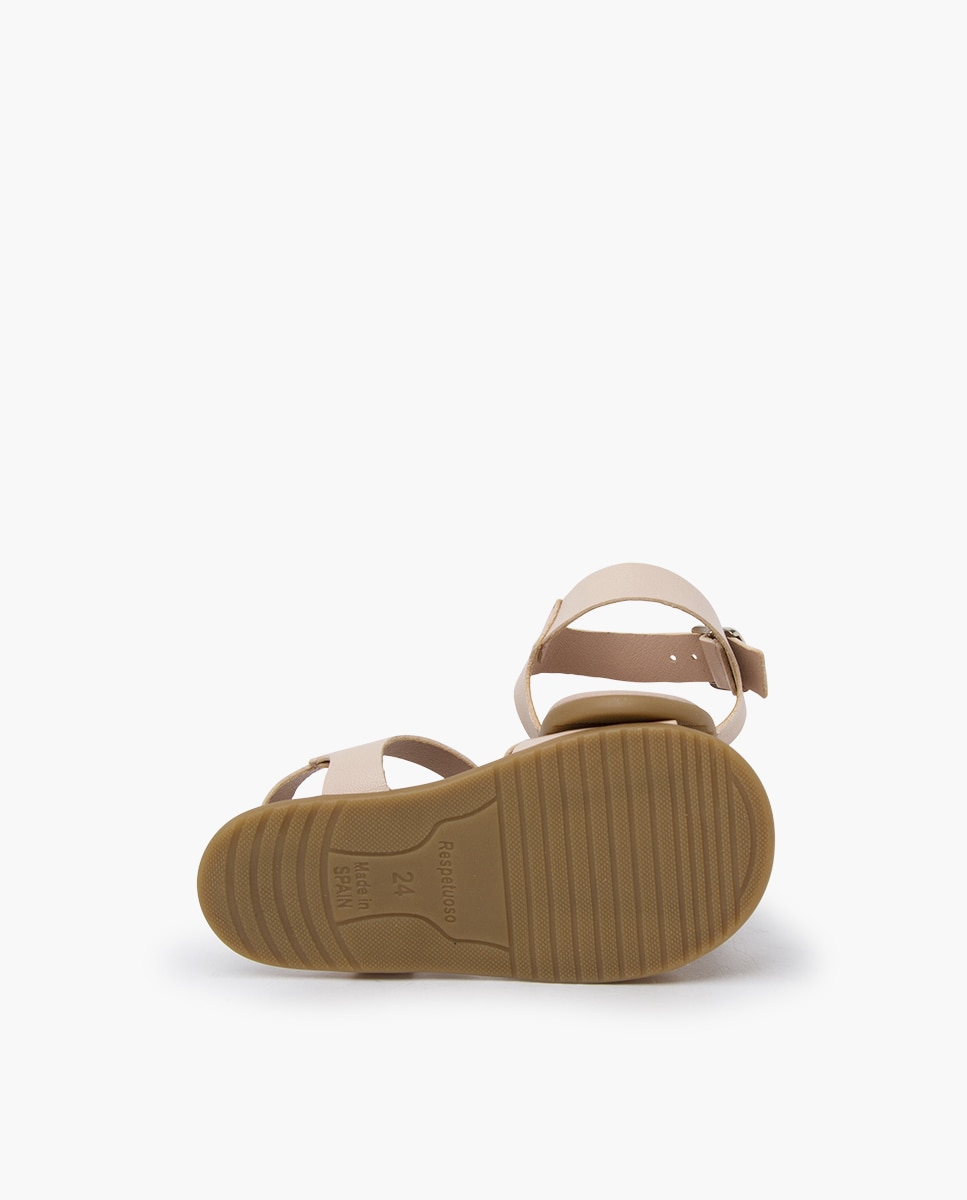 Sandálias Abertas Infantil Barefoot Lisas Fivela Pisamonas Nude-2