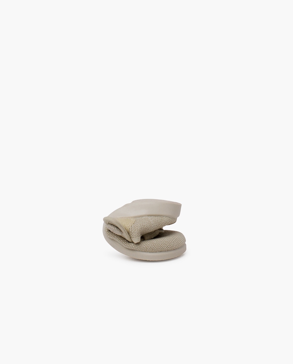 Pepitos para Bebé de Linho com Velcro e Botão Pisamonas Bege-5