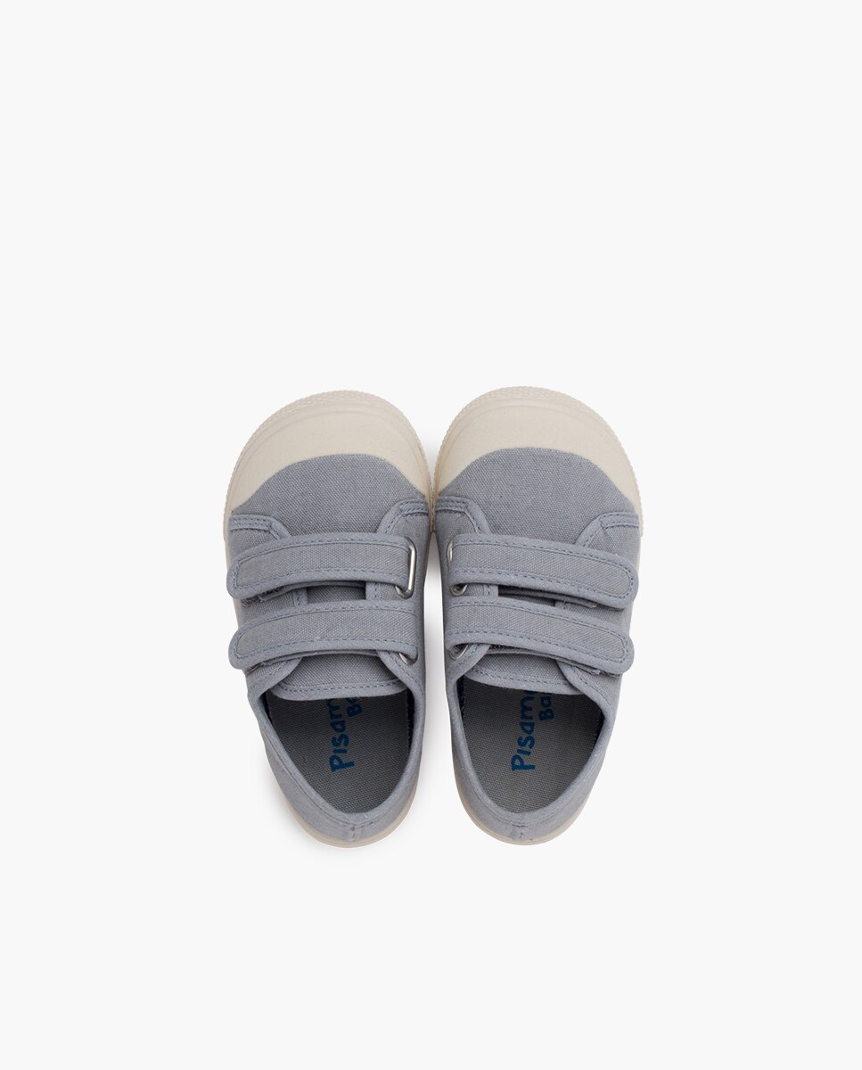 Sapatilhas de Lona Infantil Lona Barefoot Biqueira Borracha Pisamonas Cinzento-4