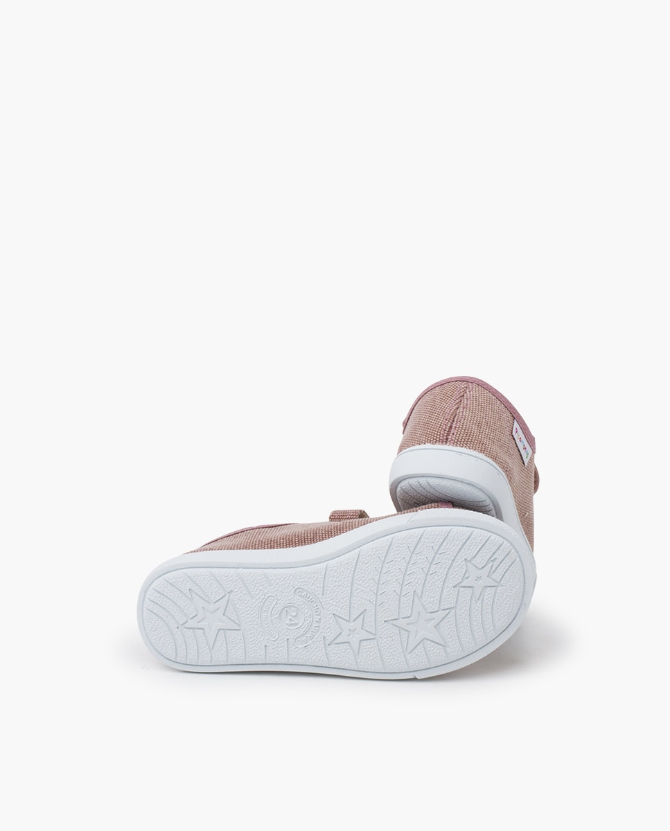 Sapatilhas de Lona Infantil Lona Rústica Efeito Lavagem Rosa-claro-2
