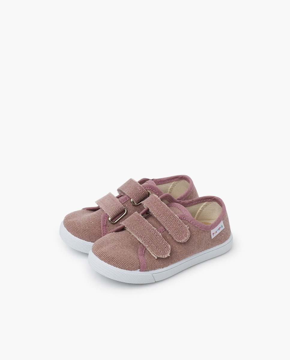Sapatilhas de Lona Infantil Lona Rústica Efeito Lavagem Rosa-claro-3