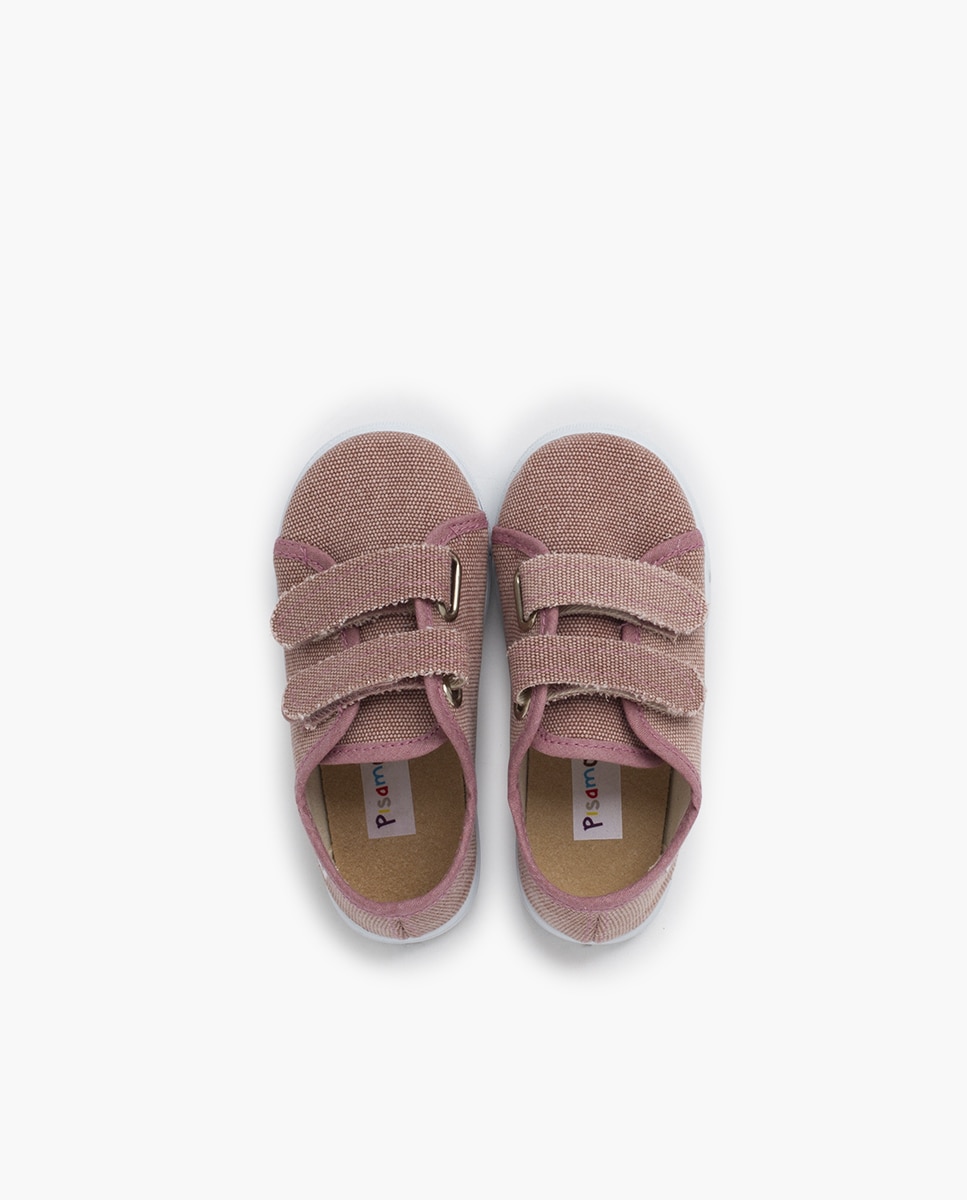 Sapatilhas de Lona Infantil Lona Rústica Efeito Lavagem Rosa-claro-4