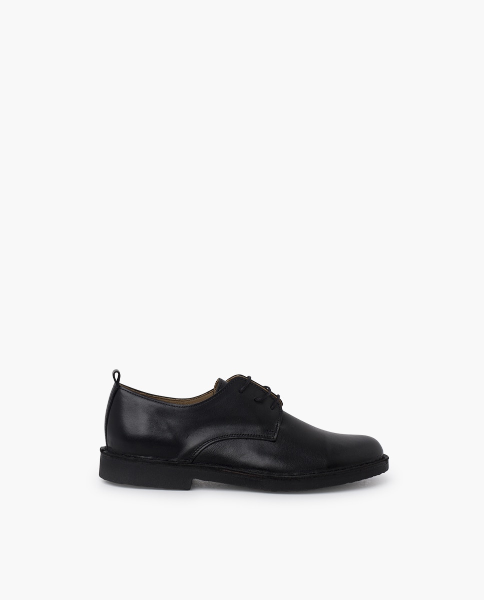 Sapatos de Cordões e Bluchers Infantil Blucher Pele Cordões Pisamonas Preto-1