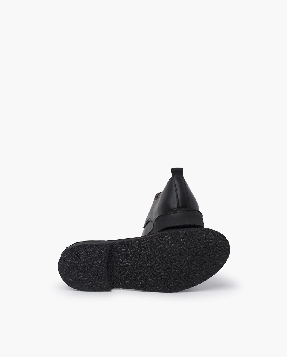 Sapatos de Cordões e Bluchers Infantil Blucher Pele Cordões Pisamonas Preto-2