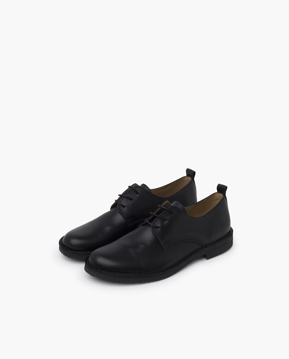Sapatos de Cordões e Bluchers Infantil Blucher Pele Cordões Pisamonas Preto-3