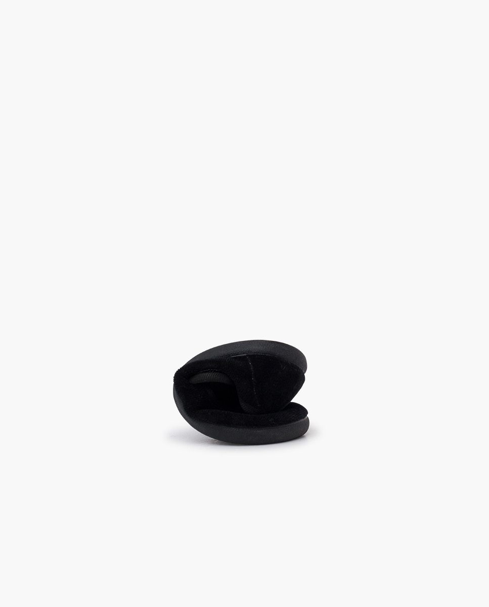 Sapatos Rasos Infantil Barefoot em Veludo com Tira Adesiva Pisamonas Preto-5