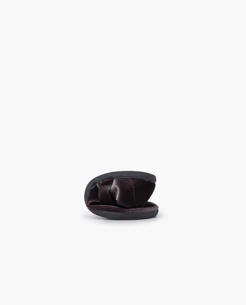 Merceditas Infantil Barefoot Veludo com Tira Franzida Pisamonas Cinzento-escuro-5