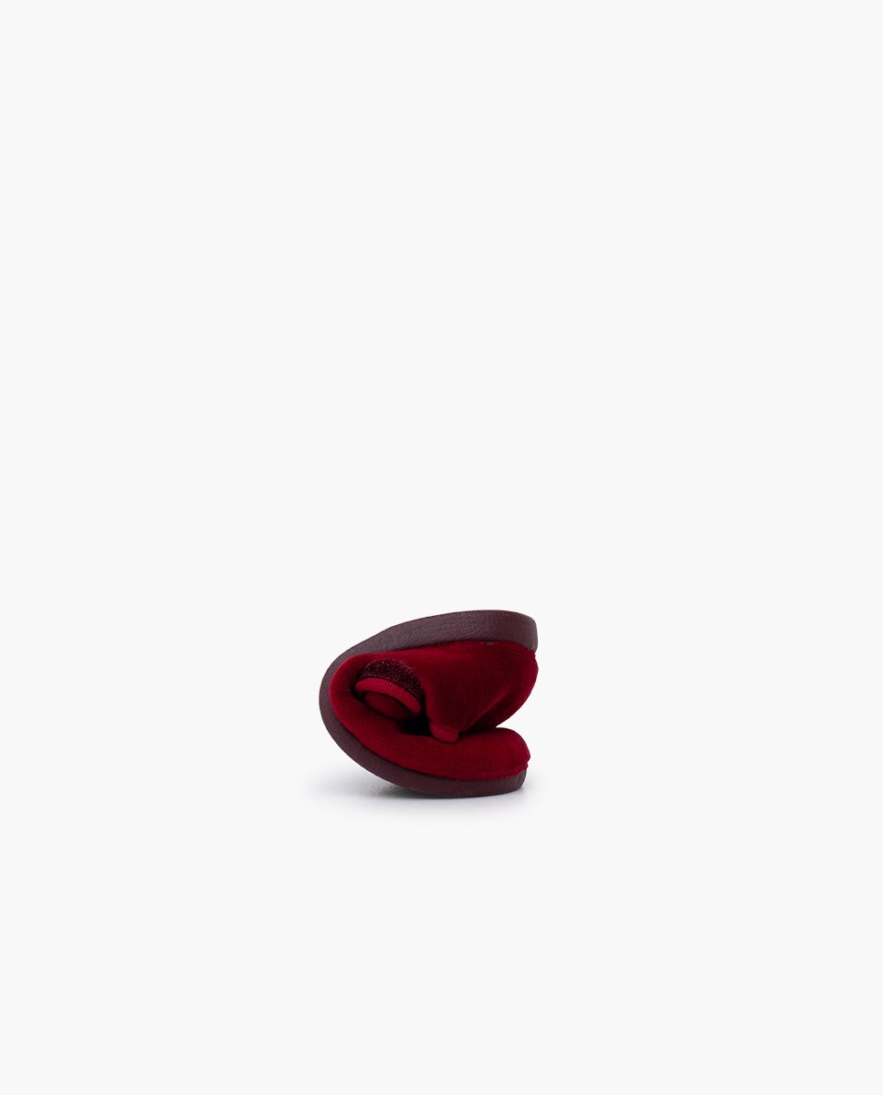 Merceditas de Bebé Velvet Tira Adherente com Botão Pisamonas Bordeaux-5