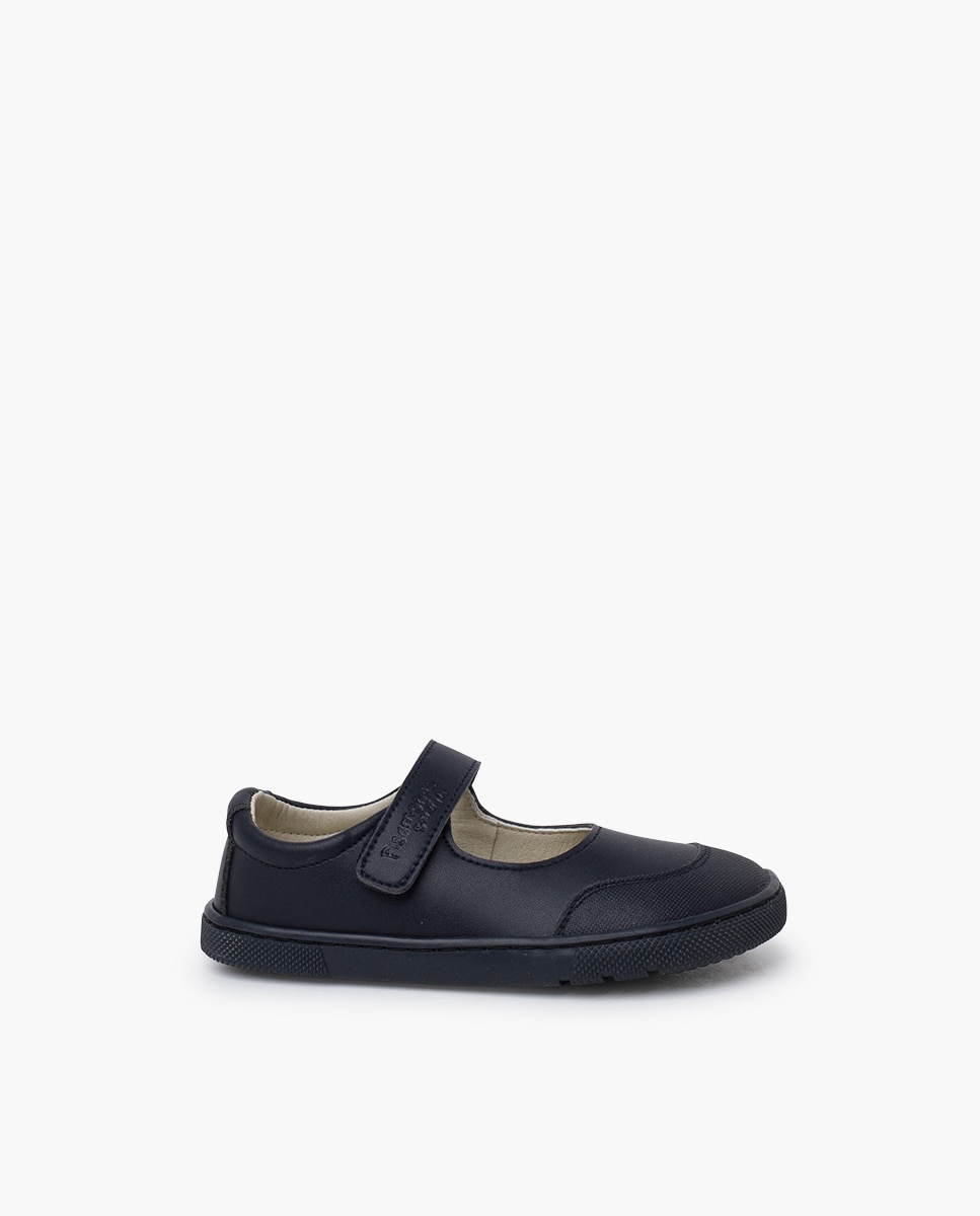 Sapatos de Presilha Escolar Barefoot com Velcro Azul-marinho-1