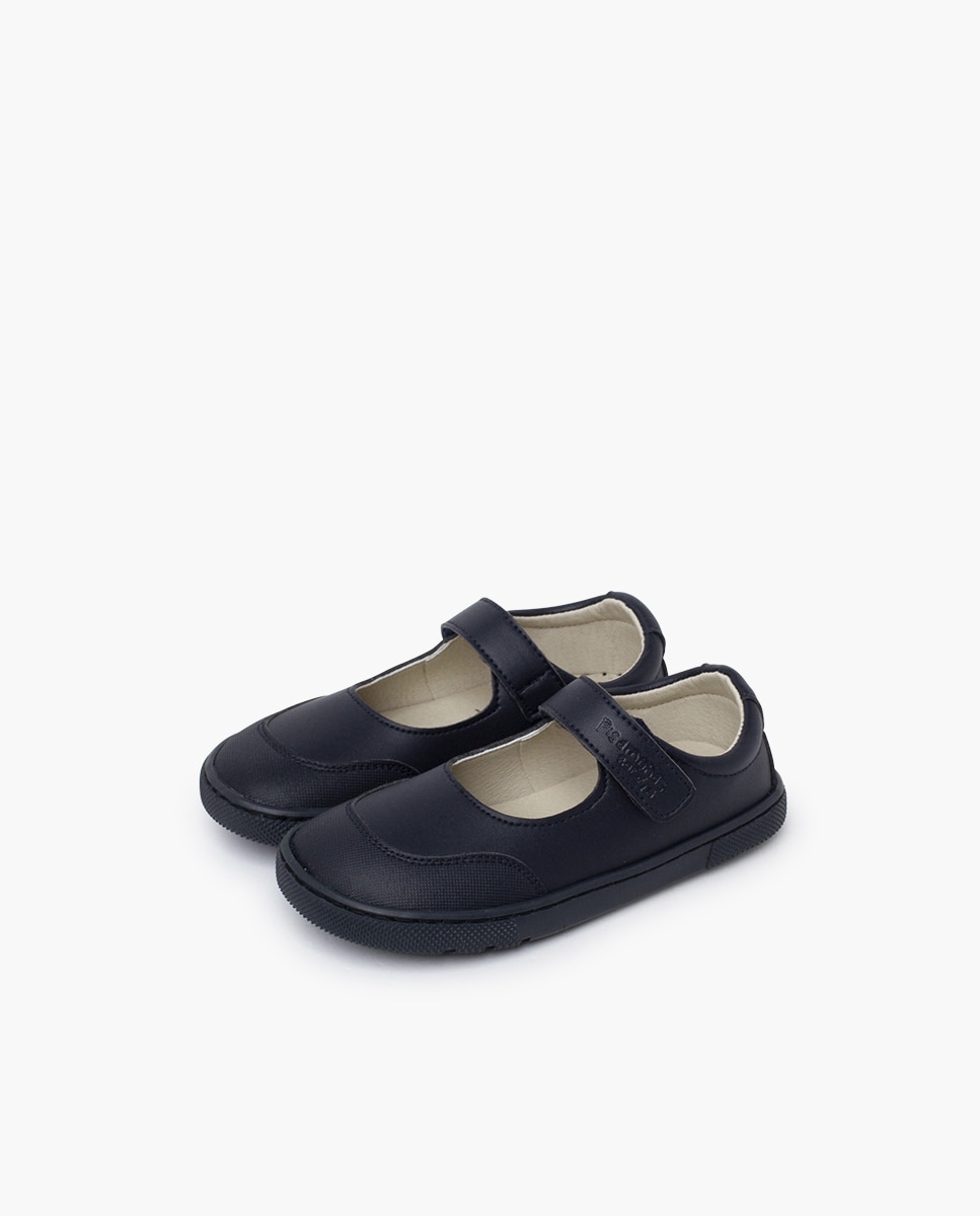Sapatos de Presilha Escolar Barefoot com Velcro Azul-marinho-3