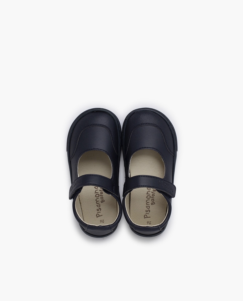 Sapatos de Presilha Escolar Barefoot com Velcro Azul-marinho-4