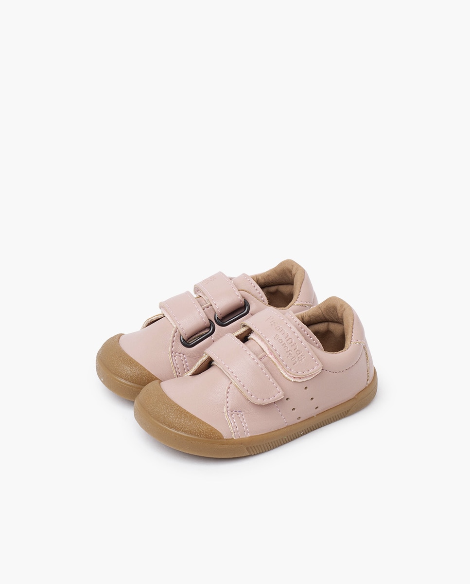 Sapatilhas de Lona Infantil Macias Barefoot Pele Vegana Pisamonas Rosa-3