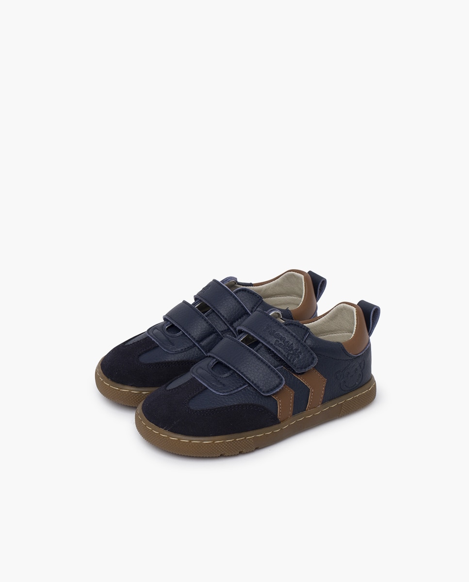 Sapatilhas de Lona Barefoot com Bandas Laterais Azul-marinho-3