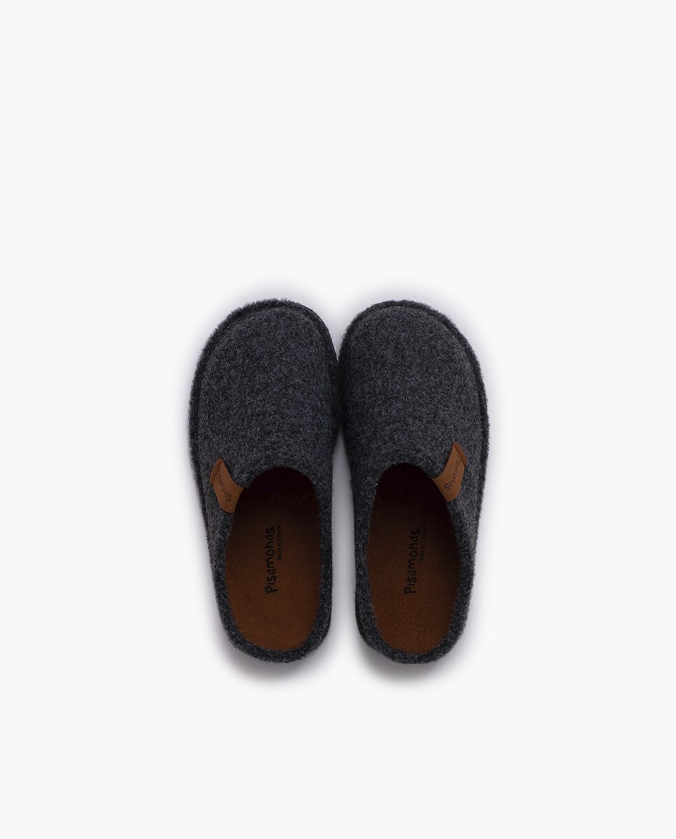 Pantufas Fechadas Infantil em Feltro Tamanhos Altos Cinzento-escuro-4