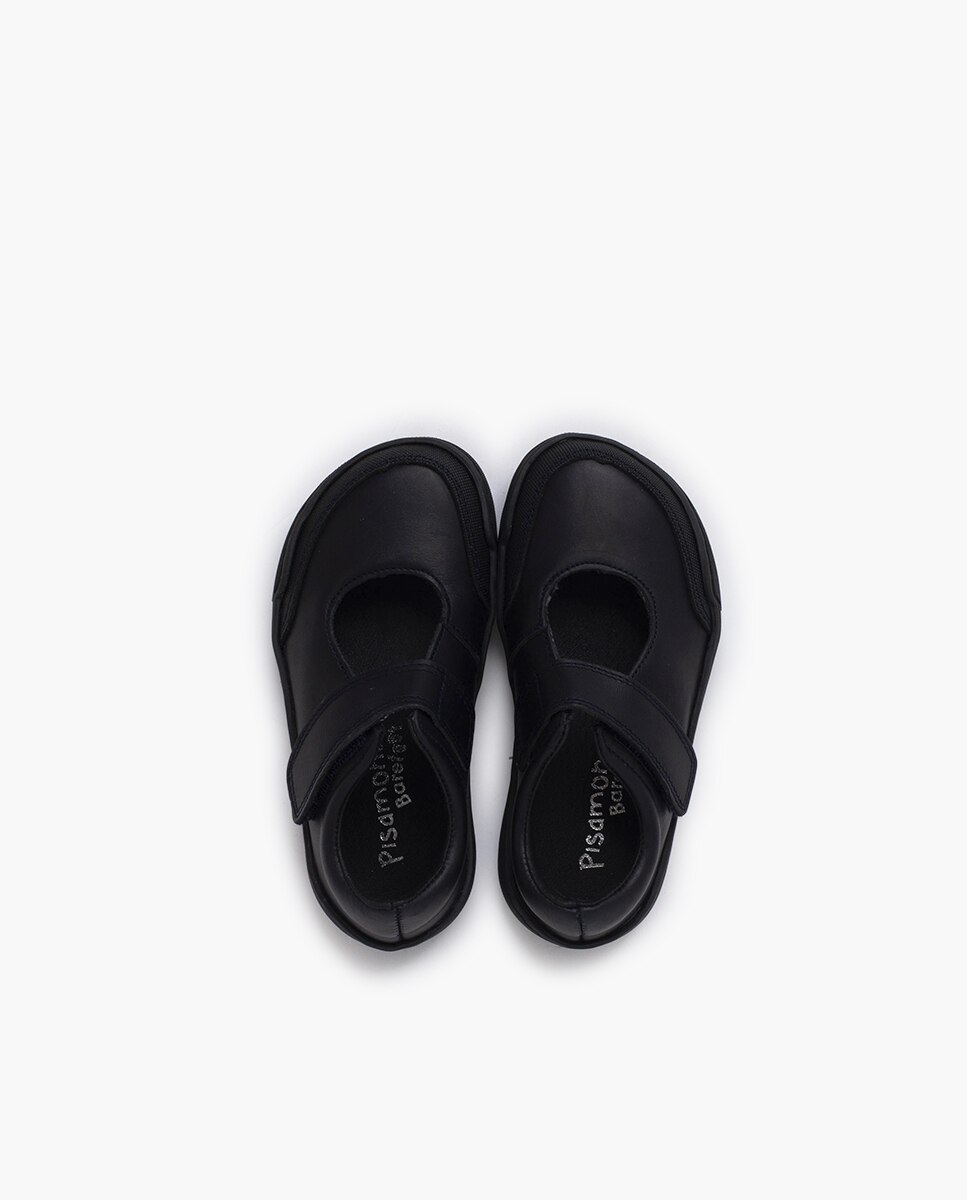 Merceditas Colegiais Barefoot de Pele Pisamonas Azul-marinho-4