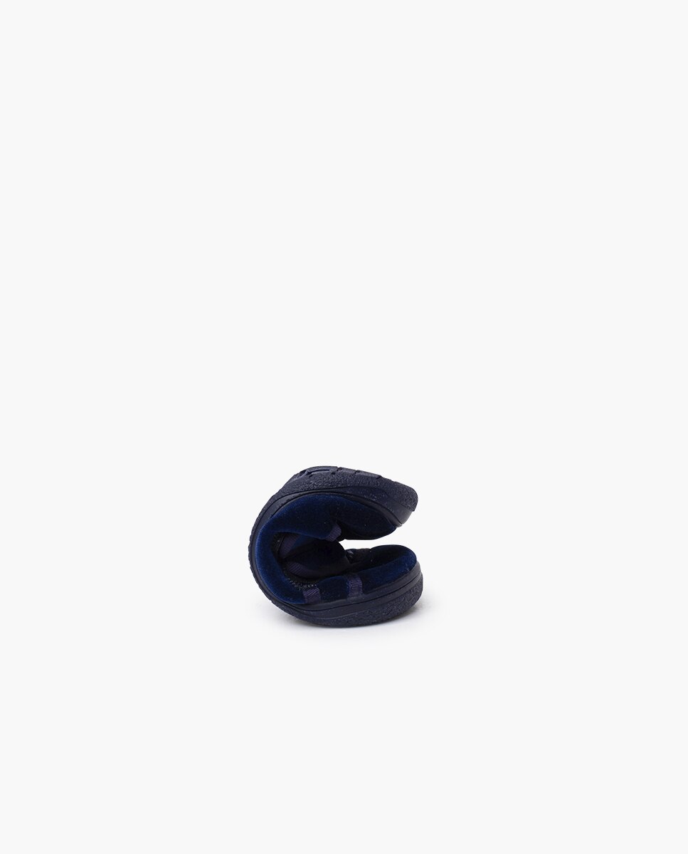 Sapatilhas de Lona Infantil Veludo Barefoot com Tira Dupla Pisamonas Azul-marinho-5