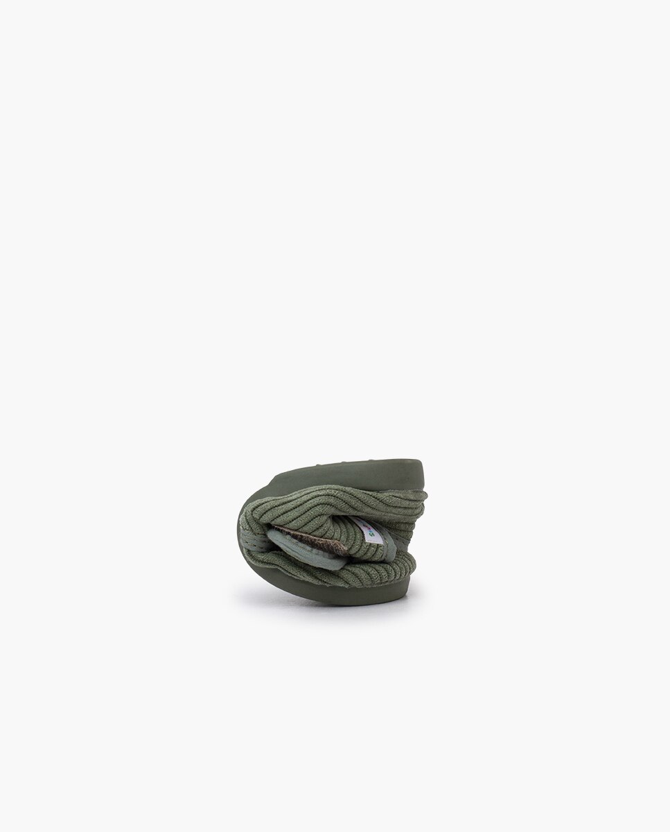 Pantufas Fechadas para Bebé Casa Bota de Bombazina Verde-5