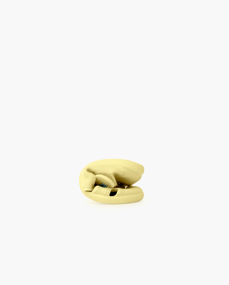 Sandálias Fechadas Infantil Barefoot de Lona com Velcro Largo Amarelo-5