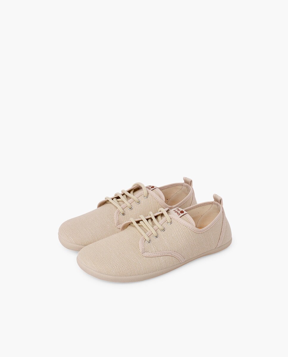 Sapatos de Cordões e Bluchers Infantil Barefoot Lino Cordões Tamanhos Pisamonas Cru-3