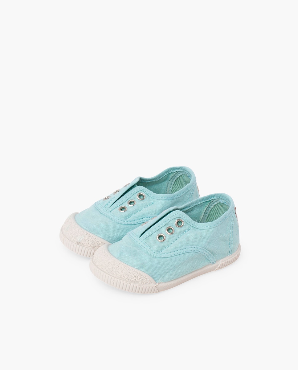Sapatilhas Desportivas para Bebé de Lona sem Atacadores Barefoot Azul-3