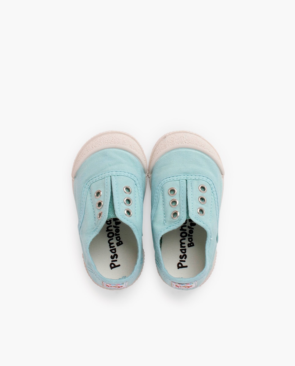 Sapatilhas Desportivas para Bebé de Lona sem Atacadores Barefoot Azul-4