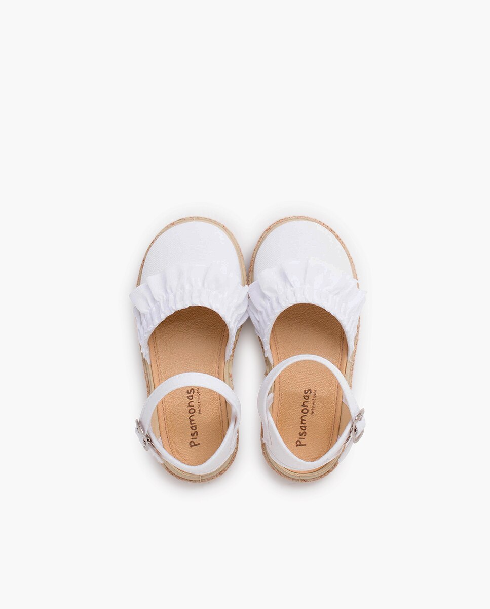 Alpercatas Infantil com Folho e Fivela Pisamonas Branco-4