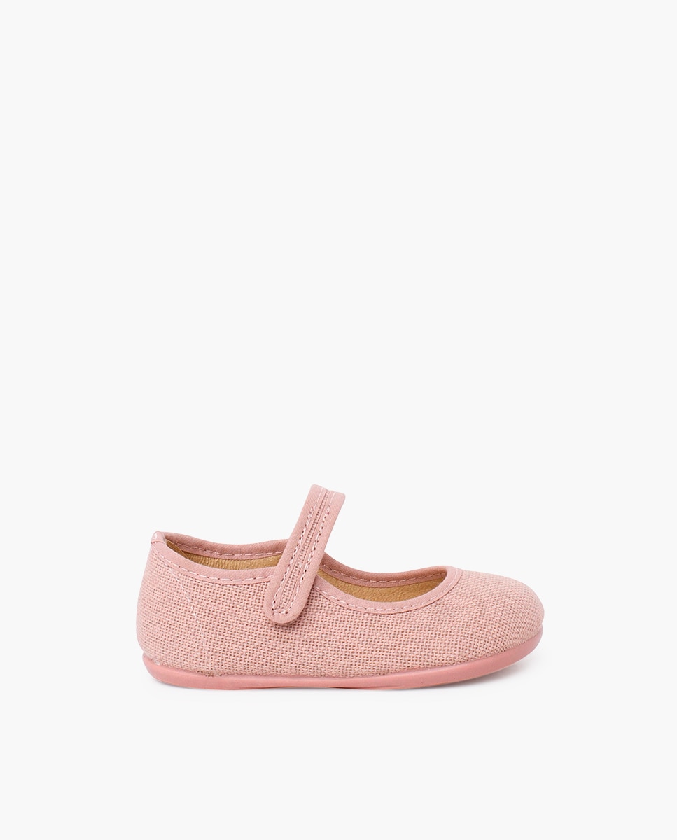 Imagem 0 de Sapatos de Presilha para Bebé Barefoot em Linho com Velcro