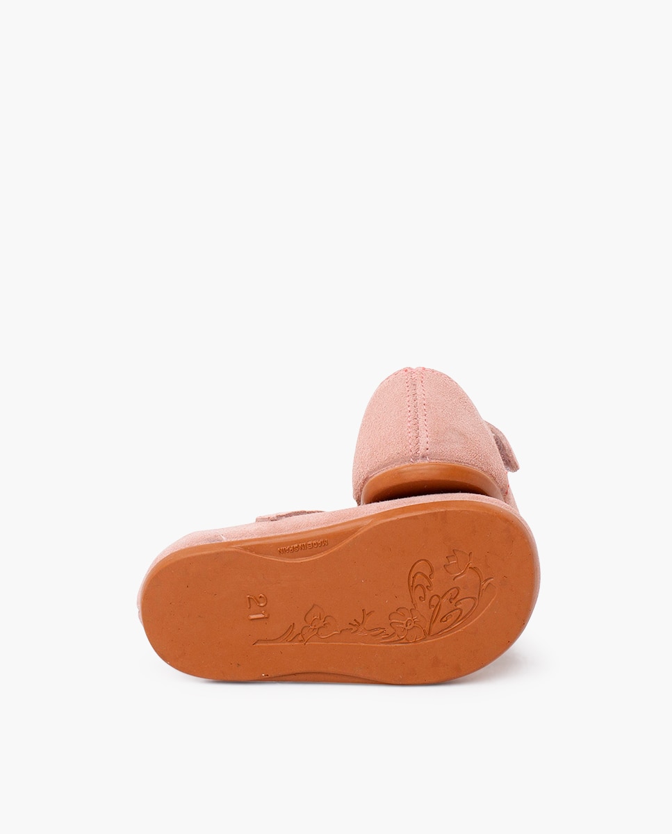 Merceditas de Bebé Barefoot em Camurça Primeiros Passos Rosa-2