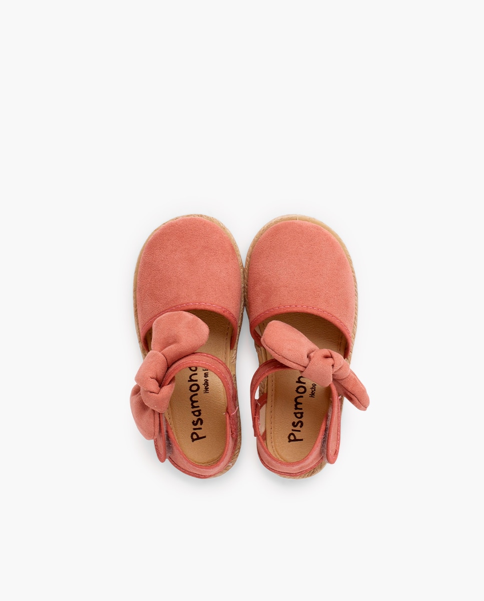 Alpercatas Infantil com Laço Suede Pisamonas Rosa-4