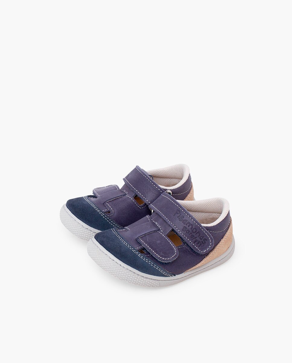 Sandálias Fechadas Infantil Barefoot Pele Azul-marinho-3