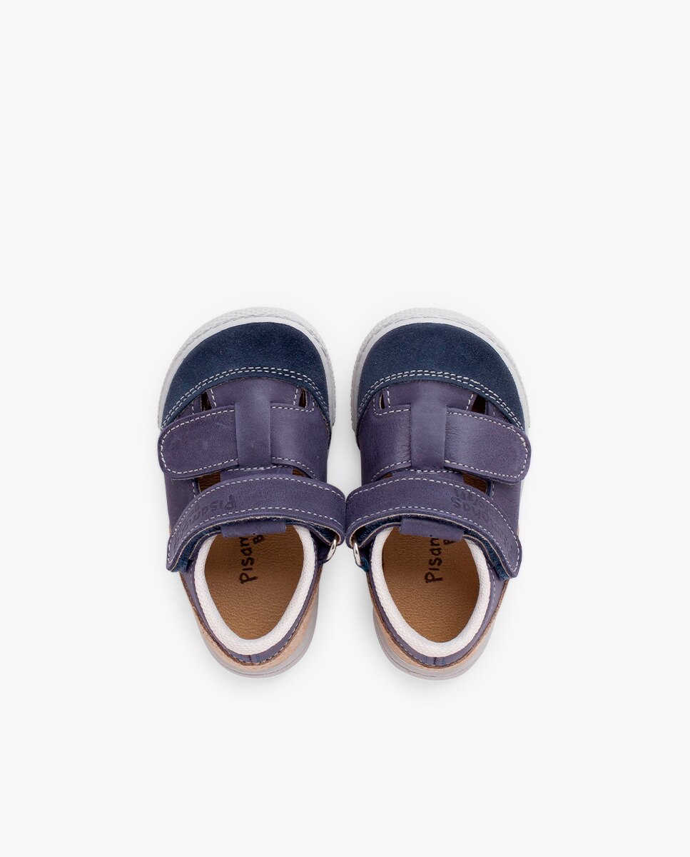 Sandálias Fechadas Infantil Barefoot Pele Azul-marinho-4