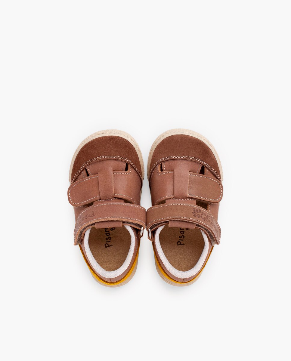 Sandálias Fechadas Infantil Barefoot Pele Pisamonas Bege-4