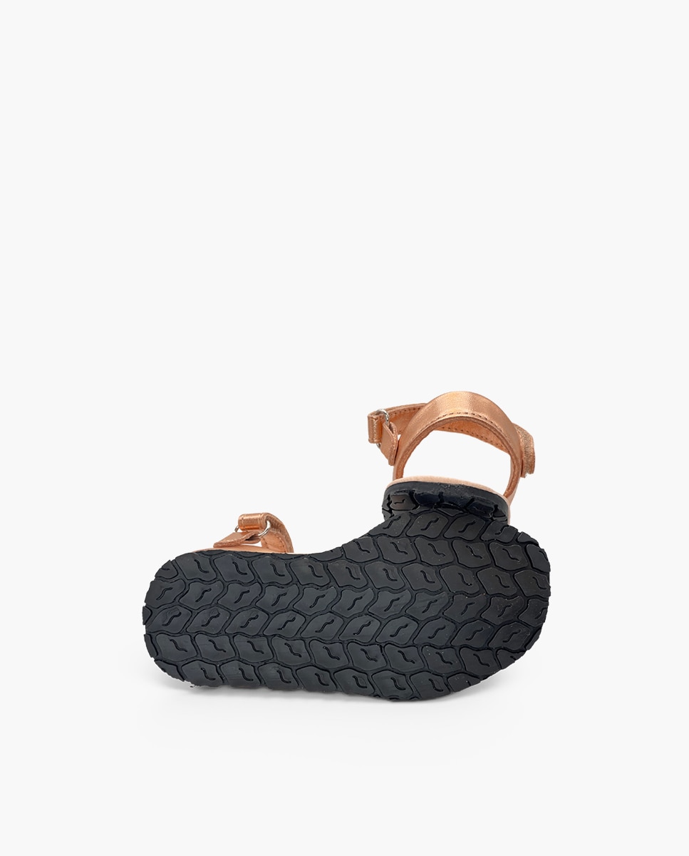 Menorquinas Infantil Barefoot Metalizadas Pisamonas Bege-2